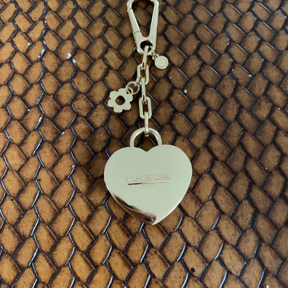 Michael Kors Bag Heart Charm/Keychain with Floral Design - Picture 2 of 2